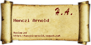 Henczi Arnold névjegykártya